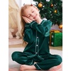 image:imageSWOMOG Family Satin Pajamas Sets Long Sleeve ButtonDown Sleepwear Silky TwoPieces Loungewear PJs SetsDark Green