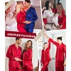image:imageSWOMOG Family Satin Pajamas Sets Long Sleeve ButtonDown Sleepwear Silky TwoPieces Loungewear PJs SetsDark Green