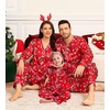 image:imageSWOMOG Family Satin Pajamas Sets Long Sleeve ButtonDown Sleepwear Silky TwoPieces Loungewear PJs SetsRed Candy Flower