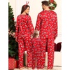 image:imageSWOMOG Family Satin Pajamas Sets Long Sleeve ButtonDown Sleepwear Silky TwoPieces Loungewear PJs SetsRed Candy Flower