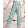 image:imageSWOMOG Girls Comfy Pajama Pants UltraSoft Long Lounge Pj Bottoms with Pockets for Lounge SleepoversBlue Daisy