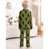 image:imageSWOMOG Girls Pajamas Set Kids Button Down Cute Print Pjs Sets Pant 2 Piece Soft Long Sleeve Sleepwear LoungewearArmy Green Bigfoot