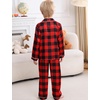 image:imageSWOMOG Girls Pajamas Set Kids Button Down Cute Print Pjs Sets Pant 2 Piece Soft Long Sleeve Sleepwear LoungewearBlack  Red Plaid