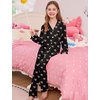 image:imageSWOMOG Girls Pajamas Set Kids Button Down Cute Print Pjs Sets Pant 2 Piece Soft Long Sleeve Sleepwear LoungewearBlack Bow