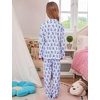 image:imageSWOMOG Girls Pajamas Set Kids Button Down Cute Print Pjs Sets Pant 2 Piece Soft Long Sleeve Sleepwear LoungewearBlue Monkey