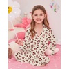 image:imageSWOMOG Girls Pajamas Set Kids Button Down Cute Print Pjs Sets Pant 2 Piece Soft Long Sleeve Sleepwear LoungewearChampagne Leopard