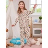 image:imageSWOMOG Girls Pajamas Set Kids Button Down Cute Print Pjs Sets Pant 2 Piece Soft Long Sleeve Sleepwear LoungewearChampagne Leopard
