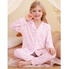 image:imageSWOMOG Girls Pajamas Set Kids Button Down Cute Print Pjs Sets Pant 2 Piece Soft Long Sleeve Sleepwear LoungewearLight Pink Leopard