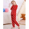 image:imageSWOMOG Girls Pajamas Set Kids Button Down Cute Print Pjs Sets Pant 2 Piece Soft Long Sleeve Sleepwear LoungewearRed Bow