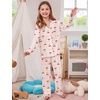 image:imageSWOMOG Girls Pajamas Set Kids Button Down Cute Print Pjs Sets Pant 2 Piece Soft Long Sleeve Sleepwear LoungewearYellow Cherry