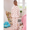 image:imageSWOMOG Girls Pajamas Set Kids Button Down Cute Print Pjs Sets Pant 2 Piece Soft Long Sleeve Sleepwear LoungewearYellow Cherry