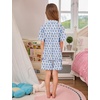 image:imageSWOMOG Kids Pajamas Sets 3PCS Short Sleeve Long Pants with Shorts Girls Boys Button Down PJS Cute Loungewear for 4T15YearsBlue Monkey