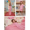 image:imageSWOMOG Kids Pajamas Sets 3PCS Short Sleeve Long Pants with Shorts Girls Boys Button Down PJS Cute Loungewear for 4T15YearsPink Monkey