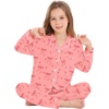 image:imageSWOMOG Kids Pajamas Sets Girls Boys Long Sleeve Sleepwear 2 Piece Lounge Sets Modal Button Down Pjs Set for 413 YearsApink Bowknot