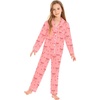 image:imageSWOMOG Kids Pajamas Sets Girls Boys Long Sleeve Sleepwear 2 Piece Lounge Sets Modal Button Down Pjs Set for 413 YearsApink Bowknot