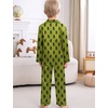 image:imageSWOMOG Kids Satin Pajamas Sets Girls Boys ButtonDown Pjs Short Sleeve Silk Nightwear 2 Piece Lounge SetsLong Sleevegreen Gorilla