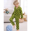image:imageSWOMOG Kids Satin Pajamas Sets Girls Boys ButtonDown Pjs Short Sleeve Silk Nightwear 2 Piece Lounge SetsLong Sleevegreen Gorilla