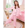 image:imageSWOMOG Kids Satin Pajamas Sets Girls Boys ButtonDown Pjs Short Sleeve Silk Nightwear 2 Piece Lounge SetsLong Sleevepink
