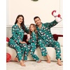 image:imageSWOMOG Matching Family Christmas Pajamas Set Long Sleeve Festival Party Pj Set ButtonDown Sleepwear Soft NightwearGreen Christmas