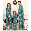 image:imageSWOMOG Matching Family Christmas Pajamas Set Long Sleeve Festival Party Pj Set ButtonDown Sleepwear Soft NightwearGreen Christmas