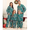 image:imageSWOMOG Matching Family Christmas Pajamas Set Long Sleeve Festival Party Pj Set ButtonDown Sleepwear Soft NightwearGreen Christmas