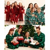 image:imageSWOMOG Matching Family Christmas Pajamas Set Long Sleeve Festival Party Pj Set ButtonDown Sleepwear Soft NightwearGreen Plaid