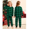 image:imageSWOMOG Matching Family Christmas Pajamas Set Long Sleeve Festival Party Pj Set ButtonDown Sleepwear Soft NightwearGreen Plaid