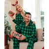 image:imageSWOMOG Matching Family Christmas Pajamas Set Long Sleeve Festival Party Pj Set ButtonDown Sleepwear Soft NightwearGreen Plaid