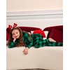 image:imageSWOMOG Matching Family Christmas Pajamas Set Long Sleeve Festival Party Pj Set ButtonDown Sleepwear Soft NightwearGreen Plaid