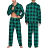 image:imageSWOMOG Matching Family Christmas Pajamas Set Long Sleeve Festival Party Pj Set ButtonDown SleepwearBig Green Plaid