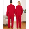 image:imageSWOMOG Matching Family Christmas Pajamas Set Long Sleeve Festival Party Pj Set ButtonDown SleepwearRed