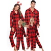 image:imageSWOMOG Matching Family Christmas Pajamas Set Long Sleeve Festival Party Pj Set ButtonDown SleepwearRed With Black Big Grid