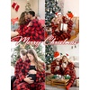 image:imageSWOMOG Matching Family Christmas Pajamas Set Long Sleeve Festival Party Pj Set ButtonDown SleepwearRed With Black Big Grid