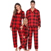 image:imageSWOMOG Matching Family Christmas Pajamas Set Long Sleeve Festival Party Pj Set ButtonDown SleepwearRed With Black Big Grid