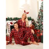image:imageSWOMOG Matching Family Christmas Pajamas Set Long Sleeve Festival Party Pj Set ButtonDown SleepwearRed With Black Plaid