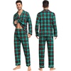 image:imageSWOMOG Matching Family Christmas Pajamas Set Long Sleeve Festival Party Pj Set ButtonDown SleepwearRed With Green Grid