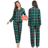 image:imageSWOMOG Matching Family Christmas Pajamas Set Long Sleeve Festival Party Pj Set ButtonDown SleepwearRed With Green Grid