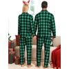 image:imageSWOMOG Matching Family Christmas Pajamas Set Long Sleeve Festival Party Pj Set ButtonDown SleepwearSmall Green Grid