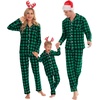 image:imageSWOMOG Matching Family Christmas Pajamas Set Long Sleeve Festival Party Pj Set ButtonDown SleepwearSmall Green Plaid