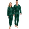 image:imageSWOMOG Matching Family Christmas Pajamas Set Long Sleeve Festival Party Pj Set ButtonDown SleepwearSmall Green Plaid