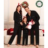 image:imageSWOMOG Matching Family Christmas Pajamas Set Modal Long Sleeve ButtonDown Sleepwear Family Festival Party Xmas PJs SetsBlack