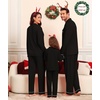 image:imageSWOMOG Matching Family Christmas Pajamas Set Modal Long Sleeve ButtonDown Sleepwear Family Festival Party Xmas PJs SetsBlack