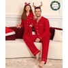 image:imageSWOMOG Matching Family Christmas Pajamas Set Modal Long Sleeve ButtonDown Sleepwear Family Festival Party Xmas PJs SetsChristmas Red