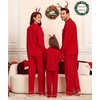 image:imageSWOMOG Matching Family Christmas Pajamas Set Modal Long Sleeve ButtonDown Sleepwear Family Festival Party Xmas PJs SetsChristmas Red