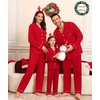 image:imageSWOMOG Matching Family Christmas Pajamas Set Modal Long Sleeve ButtonDown Sleepwear Family Festival Party Xmas PJs SetsChristmas Red