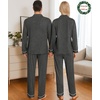 image:imageSWOMOG Matching Family Christmas Pajamas Set Modal Long Sleeve ButtonDown Sleepwear Family Festival Party Xmas PJs SetsDeep Grey