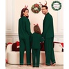 image:imageSWOMOG Matching Family Christmas Pajamas Set Modal Long Sleeve ButtonDown Sleepwear Family Festival Party Xmas PJs SetsGreen