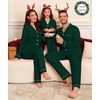 image:imageSWOMOG Matching Family Christmas Pajamas Set Modal Long Sleeve ButtonDown Sleepwear Family Festival Party Xmas PJs SetsGreen