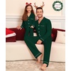 image:imageSWOMOG Matching Family Christmas Pajamas Set Modal Long Sleeve ButtonDown Sleepwear Family Festival Party Xmas PJs SetsGreen