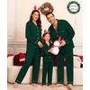 image:imageSWOMOG Matching Family Christmas Pajamas Set Modal Long Sleeve ButtonDown Sleepwear Family Festival Party Xmas PJs SetsGreen
